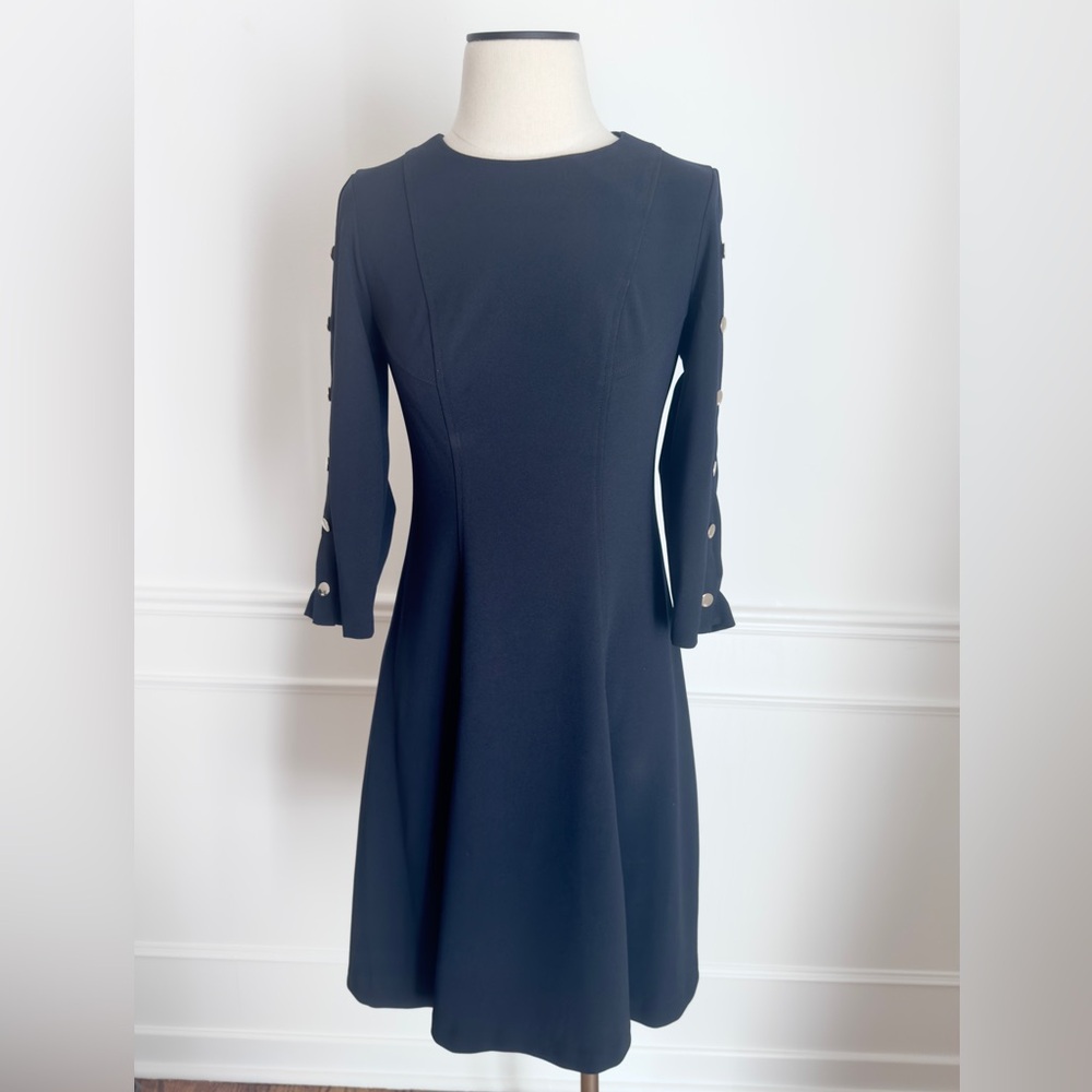 Tommy Hilfiger Navy Blue swing skirt crepe dress